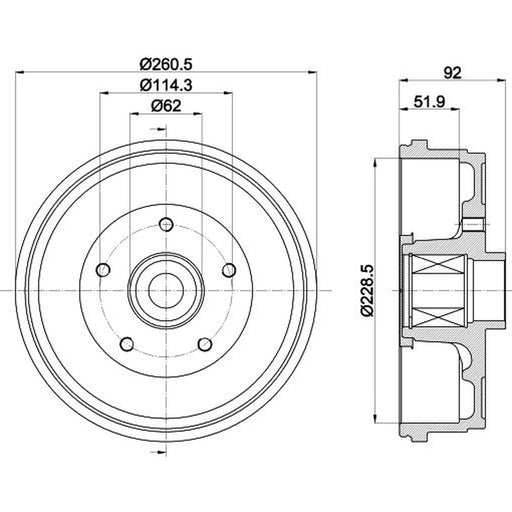 Mintex Brake Drum Assembly Rear fits Dacia Duster 2010-2019 1.0 1.2 1.3 1.5 1.6