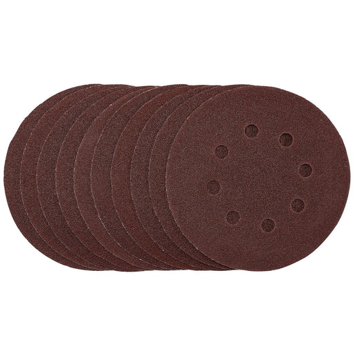 Draper Punched Sanding Discs, 125mm, Hook & Loop, 80 Grit, (Pack of 10) 54755 Draper - Dynamic Drive