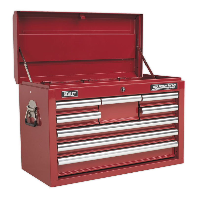 Sealey Topchest 8 Drawer with Ball-Bearing Slides Red AP33089 Sealey - Dynamic Drive