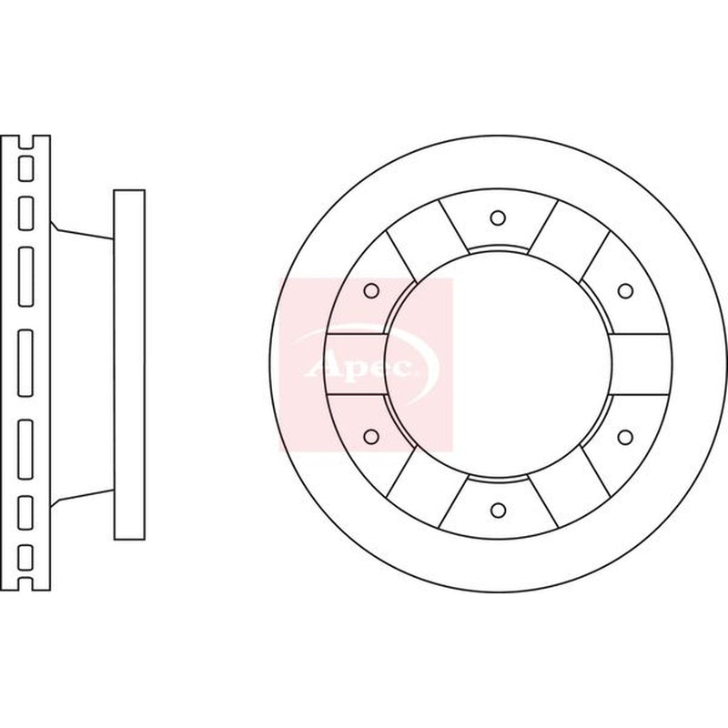 Apec 2 x Vented Brake Discs