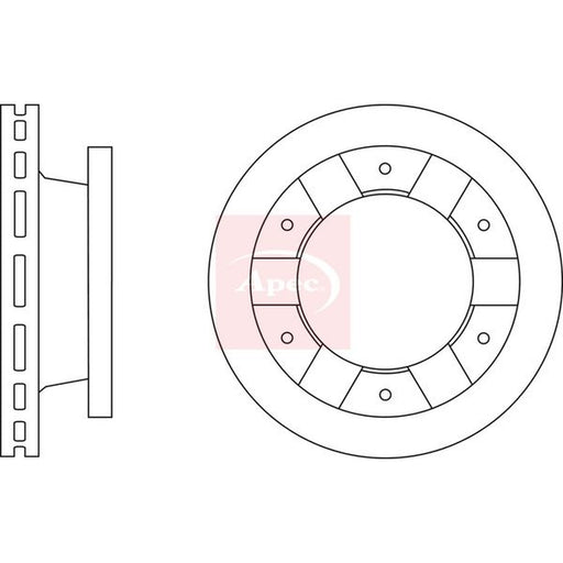 Apec 2 x Vented Brake Discs