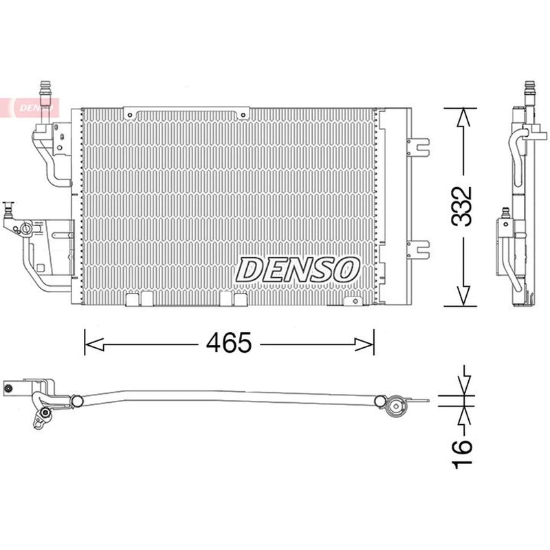 Denso Air Conditioning Condenser fits Opel Astra H 2004-2014 1.3 1.7 1.9 2.0