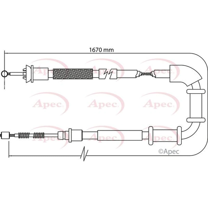 Apec Handbrake Cable Left Rear CAB1107