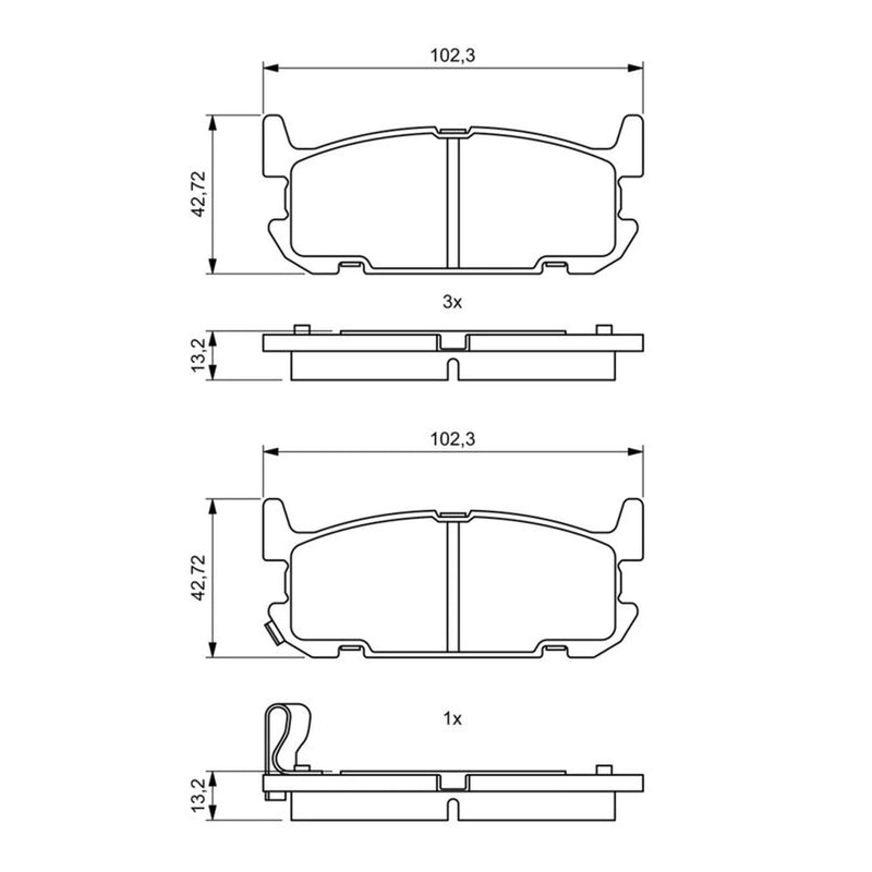 Bosch Front & Rear Pads fits Mazda MX-5 1998-2005 1.6