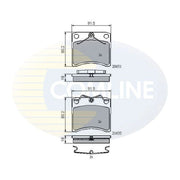 Comline Front Brake Pad Set fits VW Transporter 1990-2003 1.9 2.0 2.4 2.5 2.8