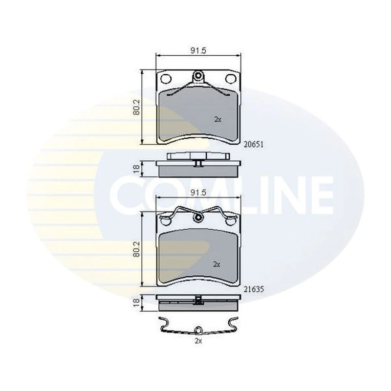 Comline Front Brake Pad Set fits VW Transporter 1990-2003 1.9 2.0 2.4 2.5 2.8