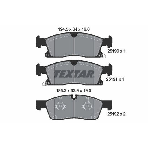 Textar Front Brake Pad Set 2519002