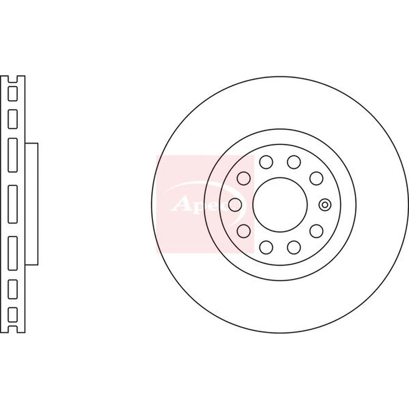 Apec 2 x Vented Front Brake Discs DSK2285-x2