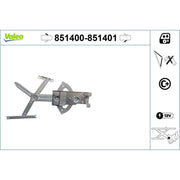 Valeo Electric Window Regulator Lifter Left Front 851400