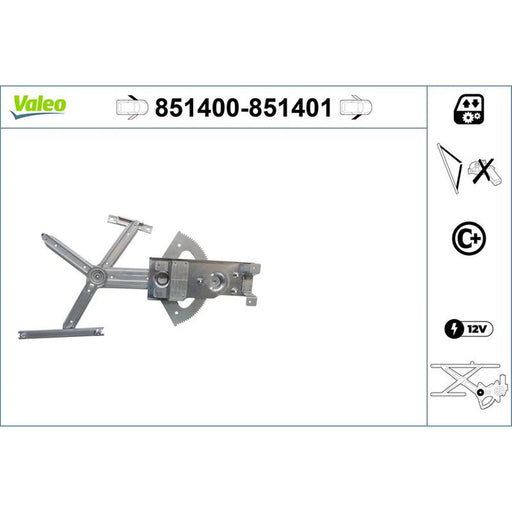 Valeo Electric Window Regulator Lifter Right Front 851401