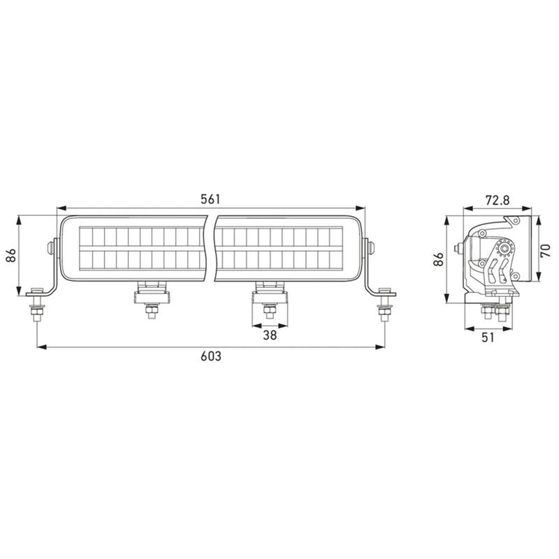 Hella Led Double Lightbar 21.5 1FJ Front 1FJ 358 236-041 1FJ 358 236-041
