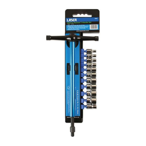Laser T-Handle Alldrive Socket Set 1/4"D 11pc 6902 Laser - Dynamic Drive