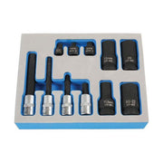 Laser Brake Caliper Socket & Bit Set 11pc - for German Vehicles 7064 Laser - Dynamic Drive