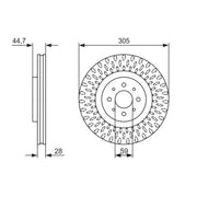 Bosch Front Brake Vented Discs & Pads fits Alfa Romeo Mito 2009-2018 1.4