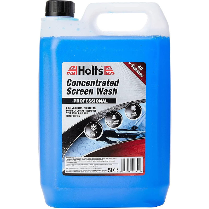 4x Holts All Seasons Windscreen Screen Wash High Power Concentrated 5 Litre 5L Holts - Dynamic Drive