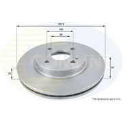 Comline Front Brake Internally Vented Discs & Pads fits Mazda 2 2014 on 1.5