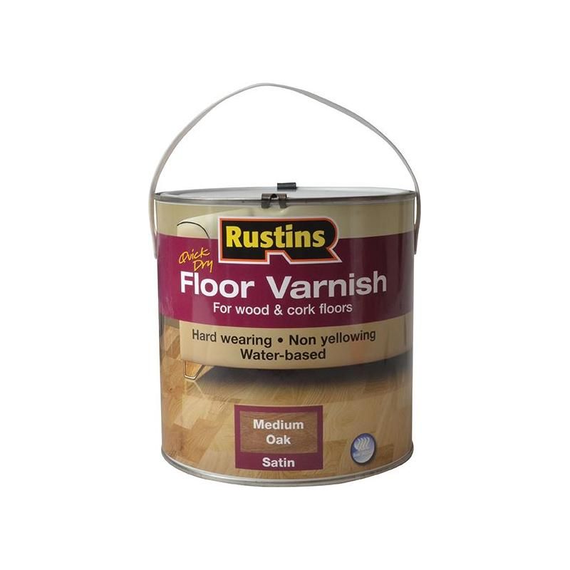 Rustins Quick Dry Coloured Floor Varnish Medium Oak 2.5 litre Rustins - NN4 Online