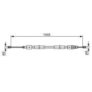 Bosch Handbrake Cable Right Rear fits Citroën Xsara Picasso 1999-2012