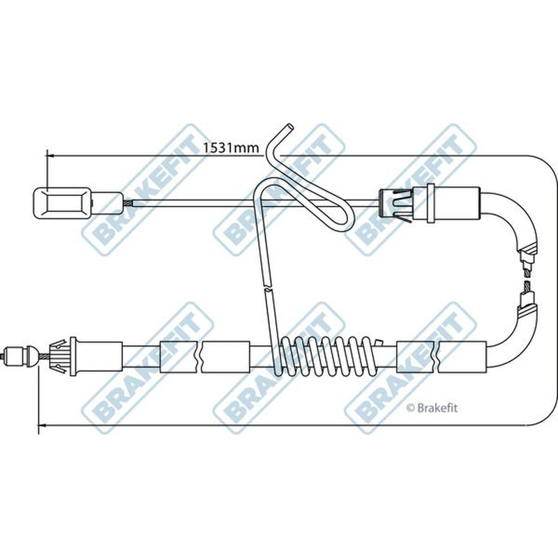Apec Handbrake Cable Left Rear fits Ford Transit 2006-2014 2.2 2.3 2.4 3.2