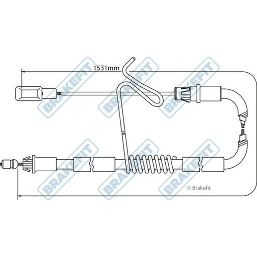 Apec Handbrake Cable Left Rear fits Ford Transit 2006-2014 2.2 2.3 2.4 3.2