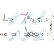 Apec Handbrake Cable Left Rear BBC3195