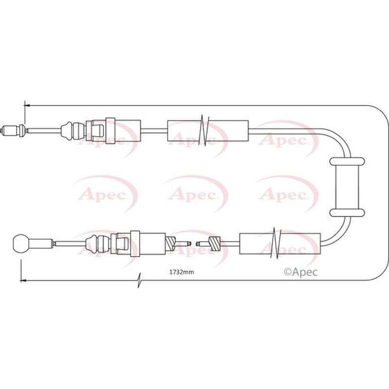 Apec Handbrake Cable Left Rear fits Opel Movano B 2010-2021 2.3