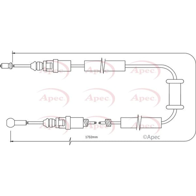 Apec Handbrake Cable Right Rear CAB1479