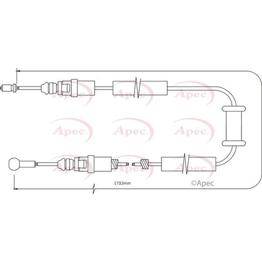 Apec Handbrake Cable Right Rear CAB1479