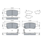 Bosch Front & Rear Pads fits Honda Odyssey 2004-2010 3.5
