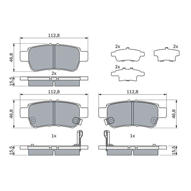 Bosch Front & Rear Pads fits Honda Odyssey 2004-2010 3.5