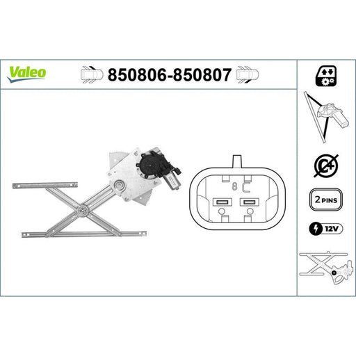 Valeo Electric Window Regulator Lifter Left Front 850806
