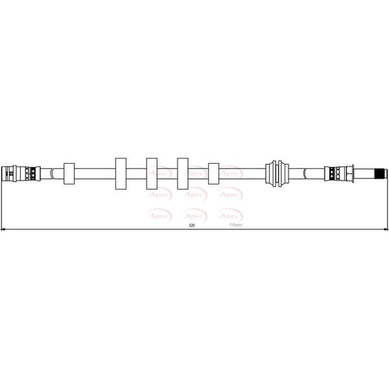 Apec Brake Hydraulic Hose Line Front fits Audi A4 Allroad B8 2009-2016 2.0 3.0