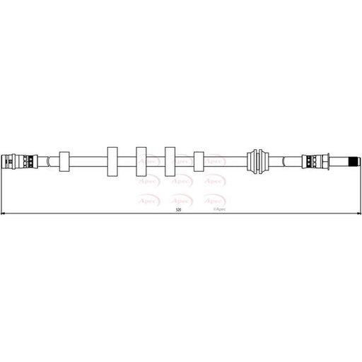 Apec Brake Hydraulic Hose Line Front fits Audi A4 Allroad B8 2009-2016 2.0 3.0