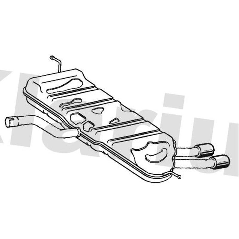Klarius Box With Centre Pipe Centre fits Skoda Yeti 2009-2017 1.8