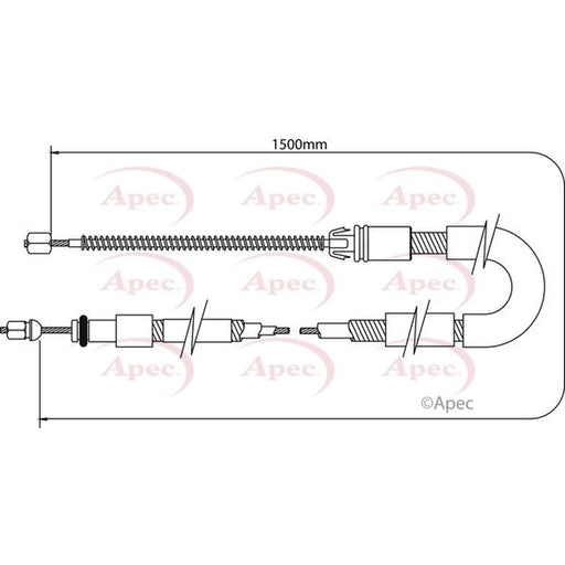 Apec Handbrake Cable Right Rear CAB1075