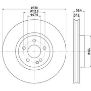 Mintex Front Brake Discs MDC2728-x2