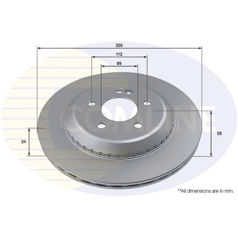 Comline 2 x Brake Discs fits Mercedes-Benz S-Class 2014-2017 222.004 222.104
