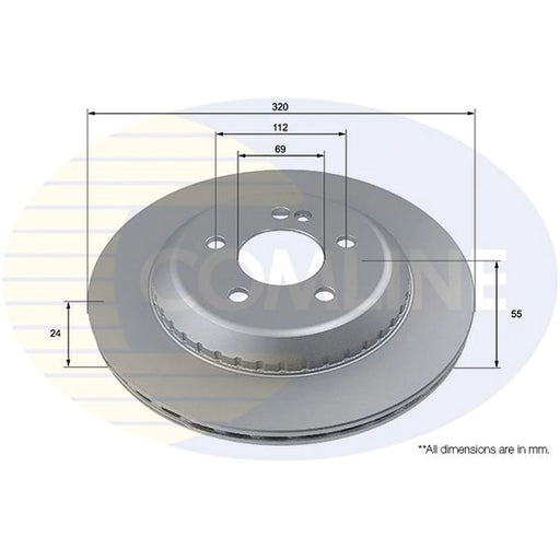 Comline 2 x Brake Discs fits Mercedes-Benz S-Class 2014-2017 222.004 222.104