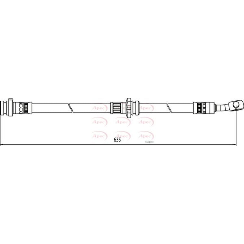 Apec Brake Hydraulic Hose Line Front Left fits Nissan Qashqai +2 2007-2014