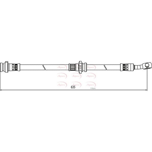 Apec Brake Hydraulic Hose Line Front Left fits Nissan Qashqai +2 2007-2014