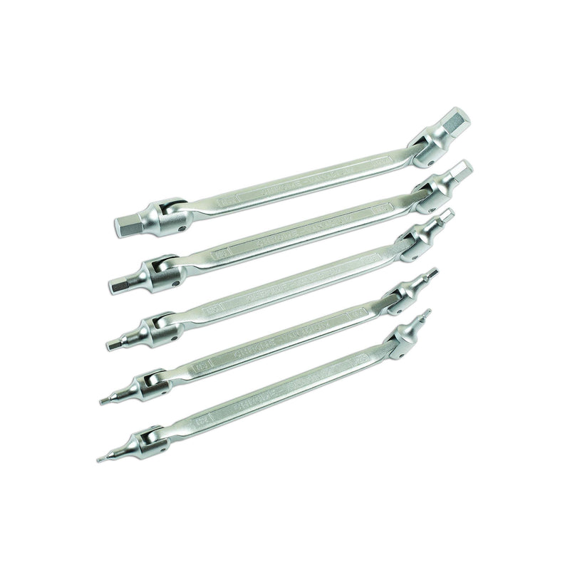 Laser Double Ended Flexible Hex Bit Set 5pc 7480 Laser - Dynamic Drive