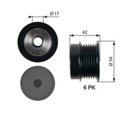 Gates Alternator Overrunning Freewheel Clutch OAP7035