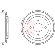Apec Brake Drum Assembly Rear fits Fiat Cinquecento 1991-1998 0.9 1.1
