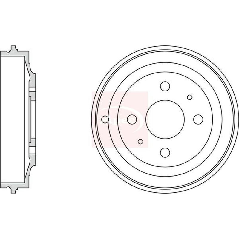 Apec Brake Drum Assembly Rear fits Fiat Cinquecento 1991-1998 0.9 1.1