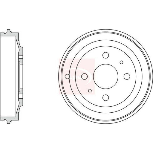 Apec Brake Drum Assembly Rear fits Fiat Cinquecento 1991-1998 0.9 1.1