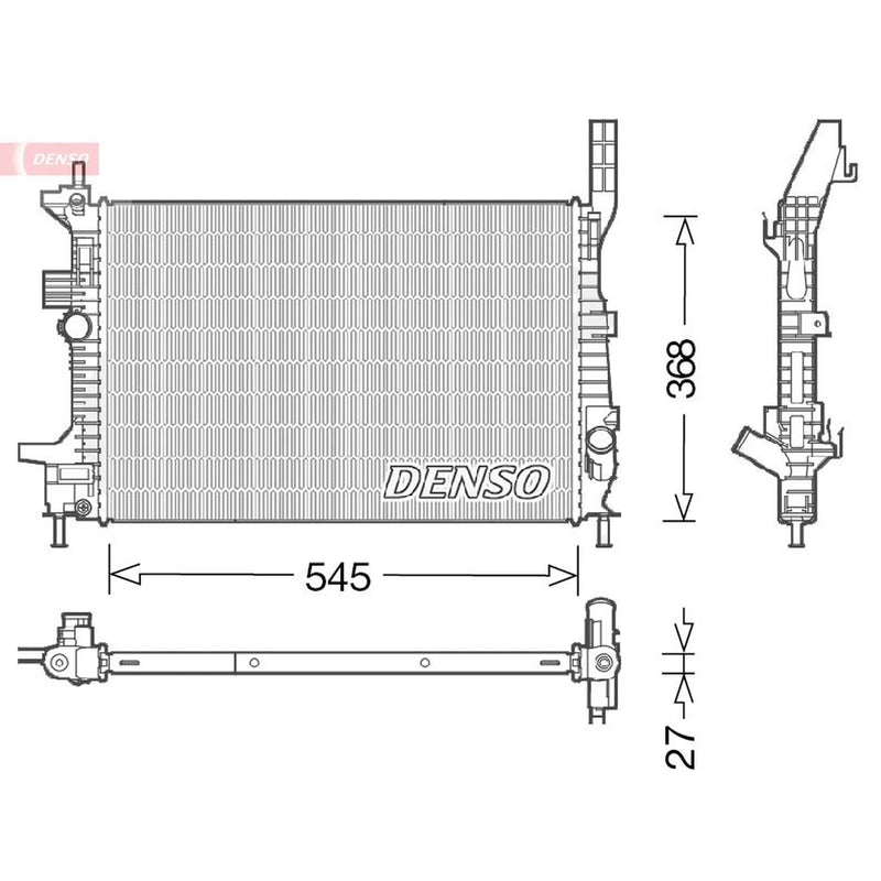 Denso Engine Radiator fits Ford C-Max II 2012-2019 1.0
