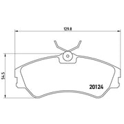 Brembo 4 x Front Brake Pad Set fits VW California T4 Camper 1994-2002 1.9