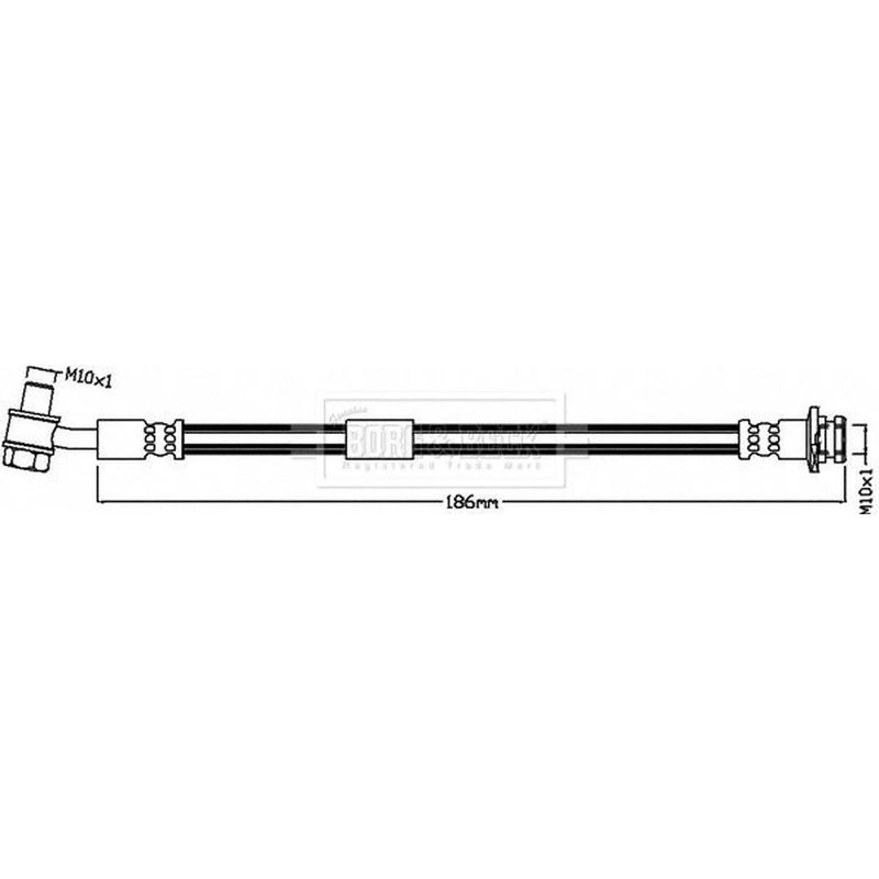 Borg & Beck Brake Hydraulic Hose Line outer BBH8542