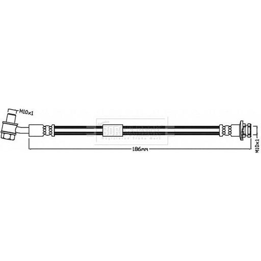 Borg & Beck Brake Hydraulic Hose Line outer BBH8542