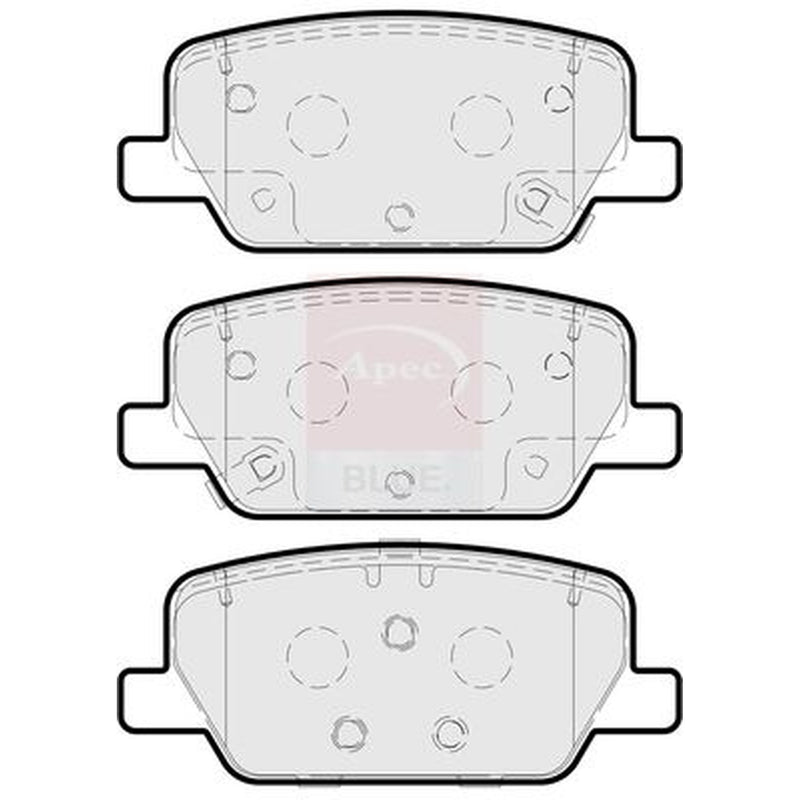 Apec Rear Brake Pad Set fits Hyundai Santa Fe IV 2018-2020 2.0 2.2